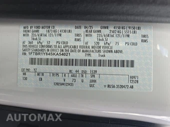 2025 Ford Transit 250 Cargo Van Low Roof 130.0" WB - miniatura 13