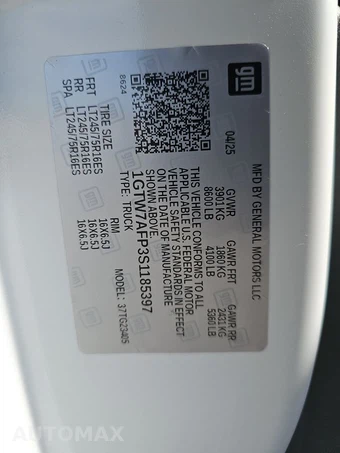 2025 GMC Savana 2500 Cargo Van 1WT 135.0" WB - miniatura 14
