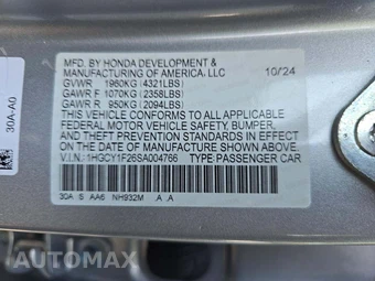 2025 Honda Accord Sedan LX - miniatura 5
