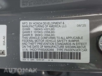 2025 Honda Accord Sedan SE - miniatura 5