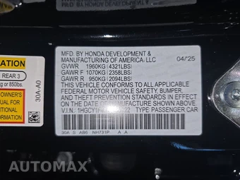 2025 Honda Accord Sedan SE - miniatura 14