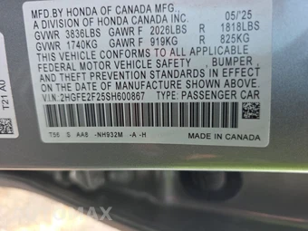 2025 Honda Civic Sedan LX - miniatura 15