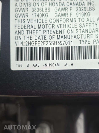 2025 Honda Civic Sedan LX - miniatura 5