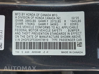 2025 Honda Civic Sedan Sport - miniatura 14