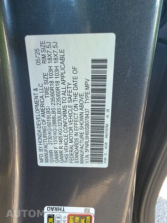 2025 Honda Odyssey EX-L 118.1" WB - miniatura 15