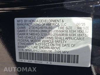 2025 Honda Odyssey EX-L 118.1" WB - miniatura 5