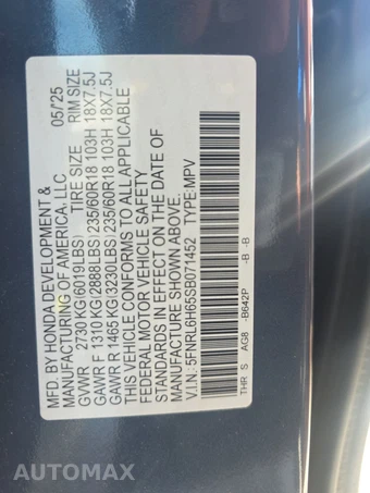 2025 Honda Odyssey EX-L 118.1" WB - miniatura 15