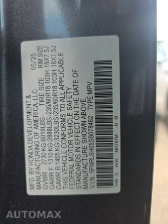 2025 Honda Odyssey EX-L 118.1" WB - miniatura 15