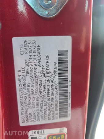 2025 Honda Odyssey Sport L 118.1" WB - miniatura 15