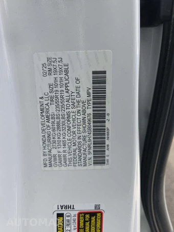 2025 Honda Odyssey Sport L 118.1" WB - miniatura 5