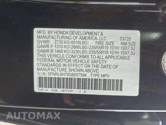 2025 Honda Odyssey Sport L 118.1" WB - miniatura 2