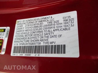 2025 Honda Odyssey Sport L 118.1" WB - miniatura 5