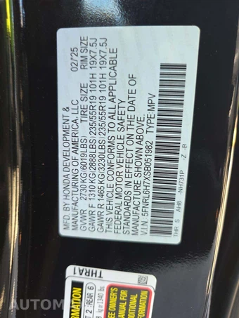 2025 Honda Odyssey Sport L 118.1" WB - miniatura 5