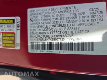 2025 Honda Odyssey Sport L 118.1" WB - miniatura 2