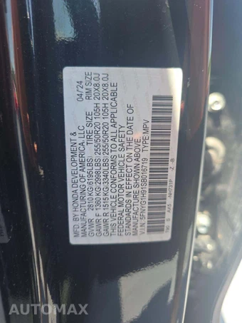 2025 Honda Pilot Black Edition - miniatura 2