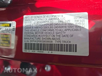 2025 Honda Ridgeline Black Edition Crew Cab Medium Bed - miniatura 5