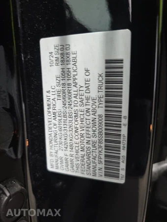 2025 Honda Ridgeline Black Edition Crew Cab Short Bed - miniatura 14
