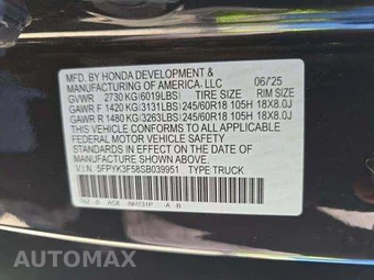 2025 Honda Ridgeline RTL Crew Cab Medium Bed - miniatura 6