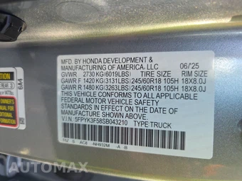 2025 Honda Ridgeline RTL Crew Cab Medium Bed - miniatura 14