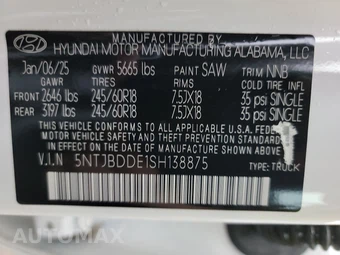 2025 Hyundai Santa Cruz SEL Crew Cab Short Bed - miniatura 14