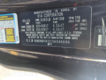 2025 Kia Carnival MPV LXS 121.7" WB - miniatura 15