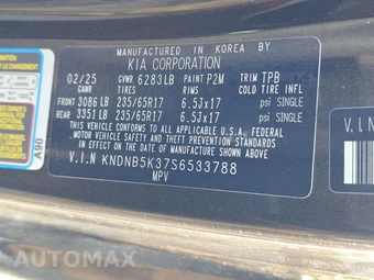 2025 Kia Carnival MPV LXS 121.7" WB - miniatura 14