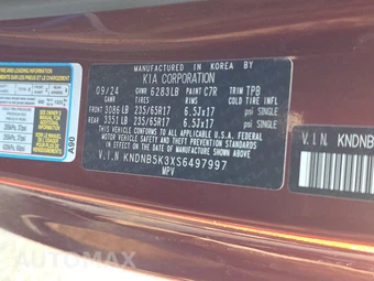 2025 Kia Carnival MPV LXS 121.7" WB - miniatura 14