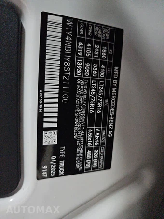 2025 Mercedes-Benz Sprinter 2500 Cargo Van Standard Roof 144.0" WB - miniatura 14