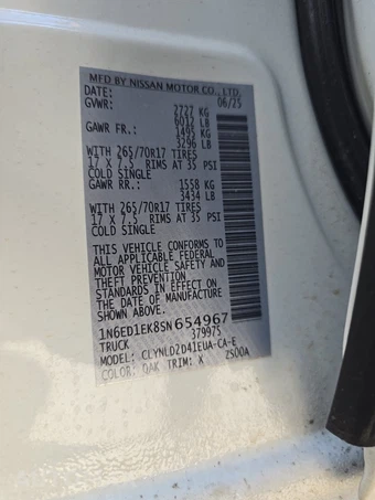 2025 Nissan Frontier PRO-4X Crew Cab Medium Bed – miniatura 14