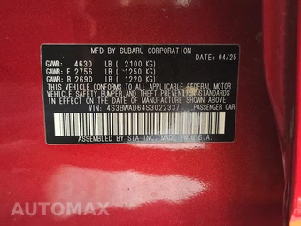 2025 Subaru Legacy Premium – miniatura 14