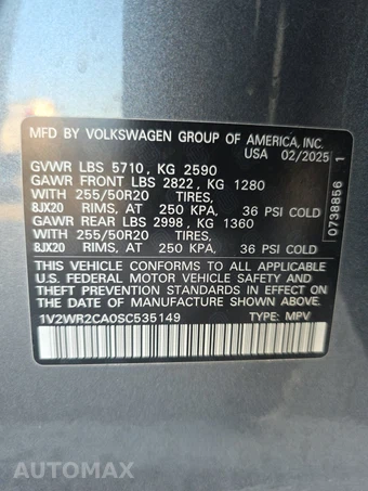 2025 Volkswagen Atlas 2.0T SE w/Technology - miniatura 16