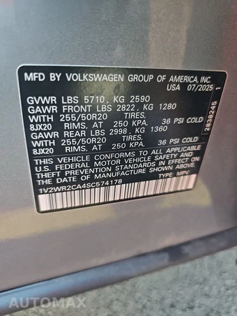 2025 Volkswagen Atlas 2.0T SE w/Technology - miniatura 14