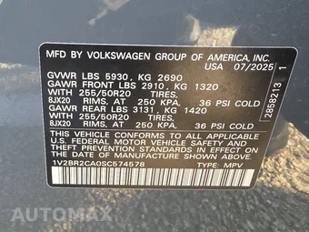 2025 Volkswagen Atlas 2.0T SEL - miniatura 15