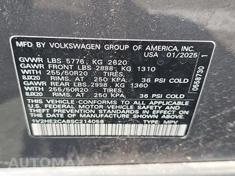 2025 Volkswagen Atlas Cross Sport 2.0T SE w/Technology - miniatura 14