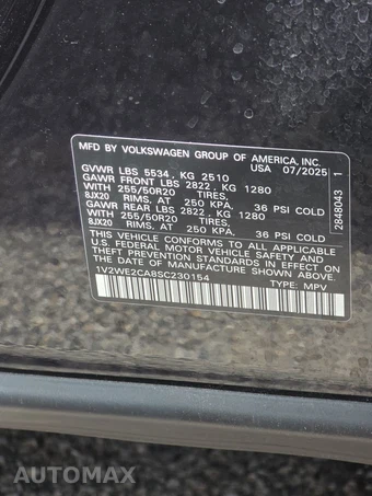 2025 Volkswagen Atlas Cross Sport 2.0T SE w/Technology - miniatura 14