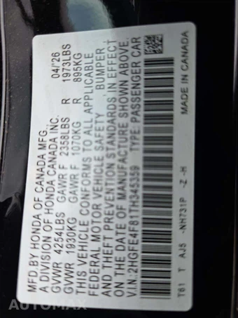 2026 Honda Civic Sedan Hybrid Sport Touring - miniatura 5
