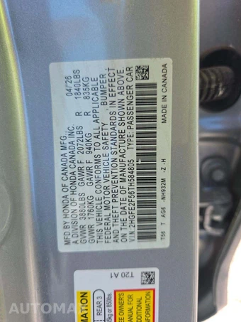 2026 Honda Civic Sedan Sport - miniatura 2