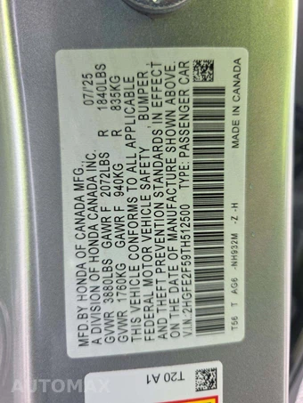 2026 Honda Civic Sedan Sport - miniatura 2
