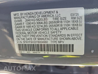 2026 Honda Passport RTL Blackout - miniatura 14