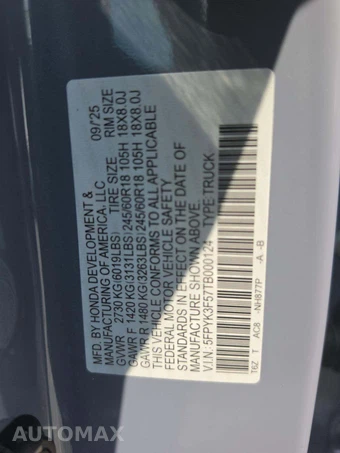 2026 Honda Ridgeline RTL Crew Cab Medium Bed - miniatura 5